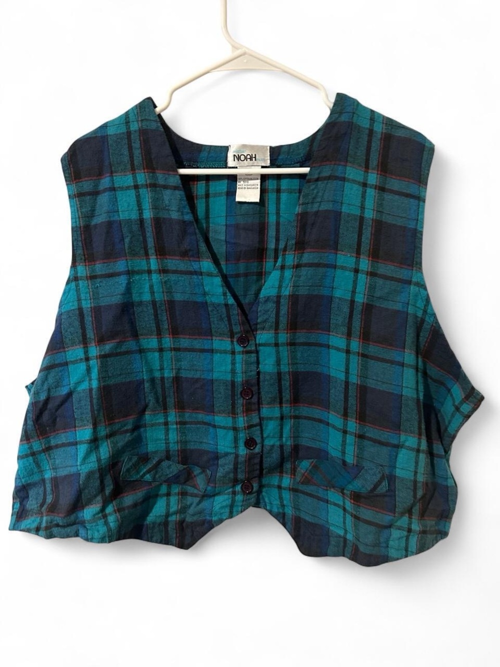 Academia Blue & Teal Plaid Sweater Vest